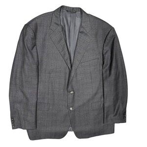 Samuelsohn Loro Piana Blazer Check Super 130's Wool Grey Sport Coat 46R